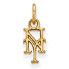 10kt Yellow Gold 3/8in New York Mets NY Pendant