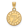 14k Yellow Gold 1/2in Round Texas Rangers Baseball Pendant