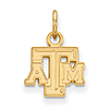 14kt Yellow Gold 3/8in Texas A&M University Beveled Pendant
