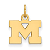 14kt Yellow Gold 3/8in University of Michigan M Pendant