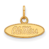 10k Yellow Gold Extra Small Ole Miss Oval Charm