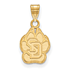 10k Yellow Gold University of South Dakota Paw Pendant 1/2in