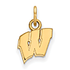 14kt Yellow Gold 3/8in University of Wisconsin W Pendant