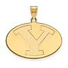 Brigham Young University Oval Pendant 3/4in 14k Yellow Gold