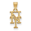 10kt Yellow Gold 1/2in New York Mets NY Pendant