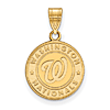 10k Yellow Gold 5/8in Washington Nationals Baseball Club Pendant
