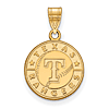 14k Yellow Gold 5/8in Round Texas Rangers Baseball Pendant