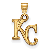 14kt Yellow Gold 5/8in Kansas City Royals KC Pendant