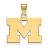 14kt Yellow Gold 1/2in University of Michigan M Pendant