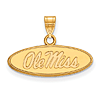 10k Yellow Gold 3/8in Ole Miss Oval Pendant