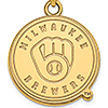 10k Yellow Gold 1/2in Milwaukee Brewers M Barley Pendant
