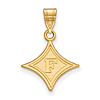 14k Yellow Gold 5/8in Furman University Diamond Logo Pendant