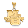 Marquette University Logo Pendant 5/8in 14k Yellow Gold