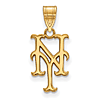 10kt Yellow Gold 5/8in Laser-cut New York Mets NY Pendant