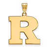 14k Yellow Gold Rutgers University R Pendant 3/4in