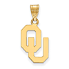 10kt Yellow Gold 5/8in University of Oklahoma OU Pendant