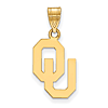 14kt Yellow Gold 5/8in University of Oklahoma OU Pendant