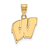 10kt Yellow Gold 5/8in University of Wisconsin W Pendant