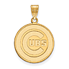 Chicago Cubs Pendant Round Laser-cut 3/4in 14k Yellow Gold