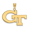 14k Yellow Gold Georgia Tech GT Logo Pendant 3/4in