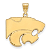 Kansas State University Wildcat Pendant 3/4in 14k Yellow Gold