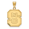 10k Yellow Gold 3/4in North Carolina State University NCS Logo Pendant