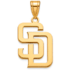 14k Yellow Gold 3/4in San Diego Padres SD Pendant