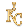14kt Yellow Gold 3/4in Kansas City Royals KC Pendant