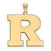 14k Yellow Gold Rutgers University R Pendant 1in