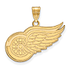 10k Yellow Gold 5/8in Detroit Red Wings Pendant