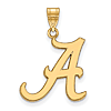 14kt Yellow Gold 3/4in University of Alabama Script A Pendant
