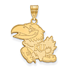 10kt Yellow Gold 3/4in University of Kansas Left Jayhawk Pendant