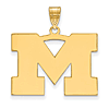 10kt Yellow Gold 3/4in University of Michigan M Pendant
