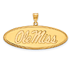 14k Yellow Gold University of Mississippi Wide Oval Pendant