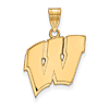 14kt Yellow Gold 3/4in University of Wisconsin W Pendant