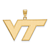 10k Yellow Gold Virginia Tech VT Pendant 3/4in