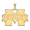 14k Yellow Gold 1in Mississippi State University Pendant