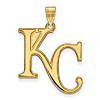 10kt Yellow Gold 1in Kansas City Royals KC Logo Pendant