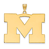 14kt Yellow Gold 1in University of Michigan M Pendant