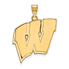 10kt Yellow Gold 1in University of Wisconsin W Pendant