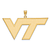 14k Yellow Gold Virginia Tech VT Pendant 1in 