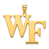 10k Yellow Gold 1in Wake Forest University WF Pendant