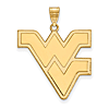 10kt Yellow Gold 1in West Virginia University WV Pendant
