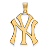 14kt Yellow Gold 1in New York Yankees Pendant