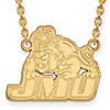 10k Yellow Gold 3/4in James Madison University Pendant with 18in Chain