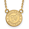 14k Yellow Gold 1/2in Washington Nationals Baseball Necklace