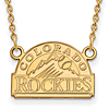10k Yellow Gold Colorado Rockies Arched Pendant on 18in Chain
