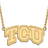 Texas Christian Univ. TCU Arched Pendant on 18in Chain 10k Yellow Gold