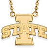 14k Yellow Gold Iowa State University Necklace 3/4in