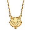 14k Yellow Gold Arkansas State University Wolf Necklace